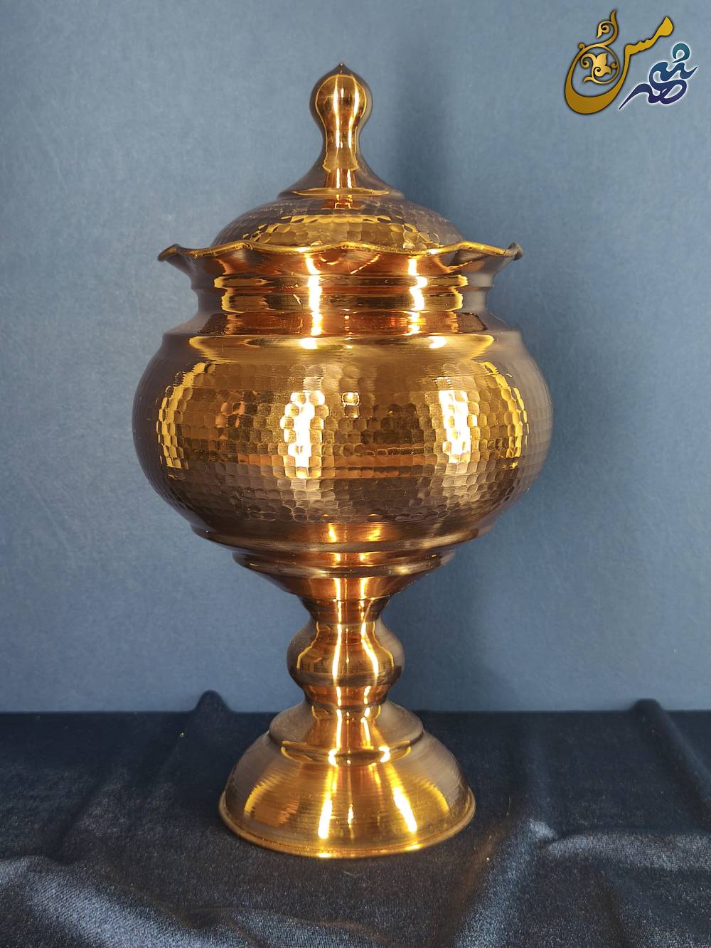 شکلات خوری مسی چکشی پایه دار