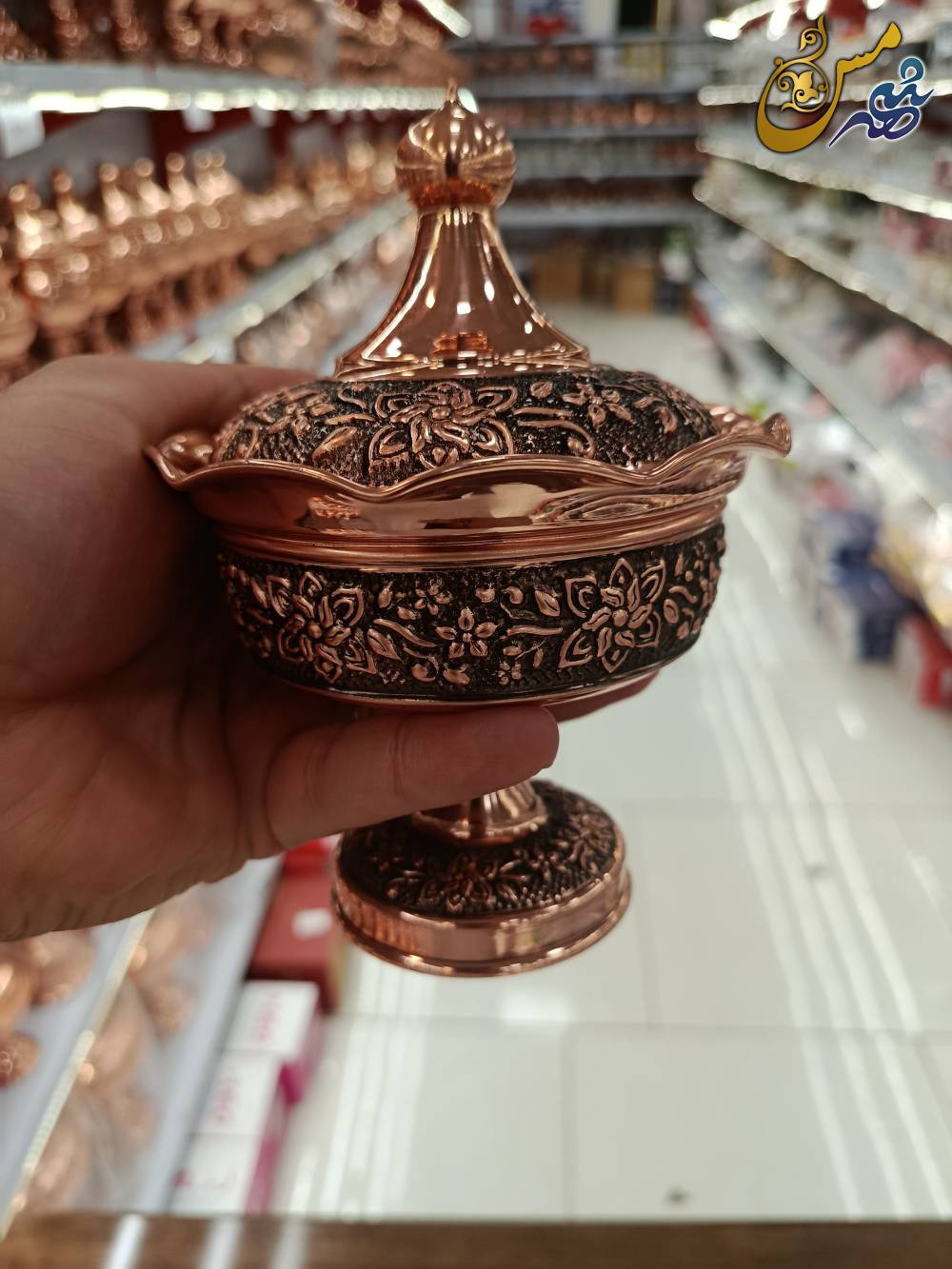 قندان مسی گلبرگ یاس