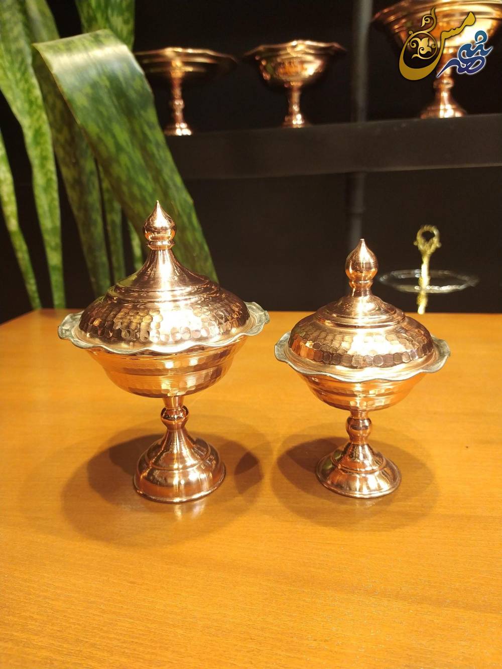 قندان مسی پایه دار