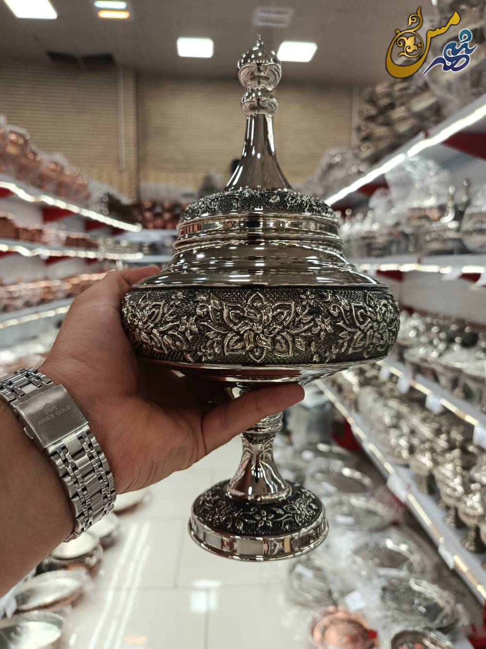 شکلات خوری مسی گلبرگ یاس کروم