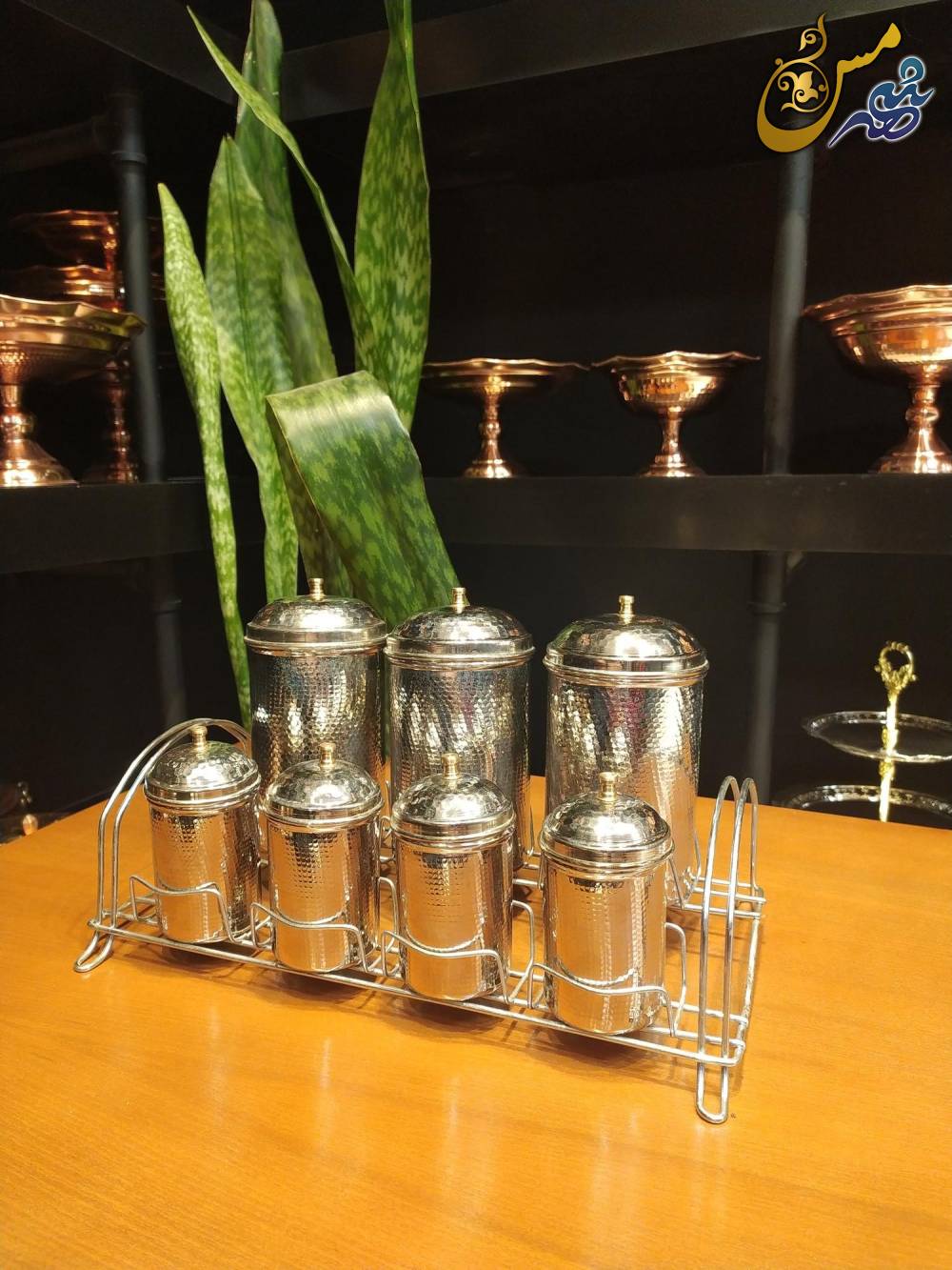 جا ادویه ای مسی استوانه ای کروم