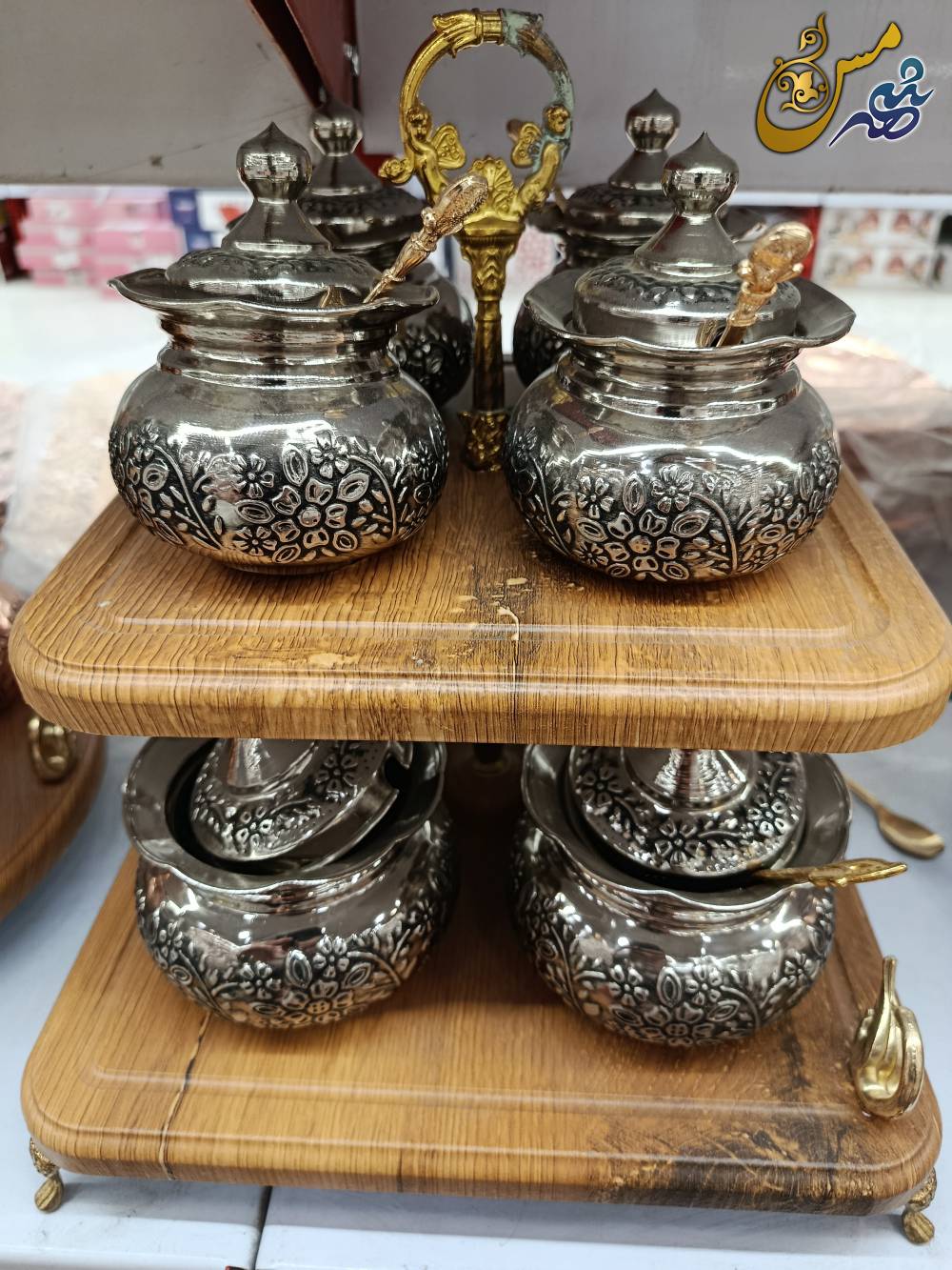 پا سماوری مسی گلبرگ کروم 
