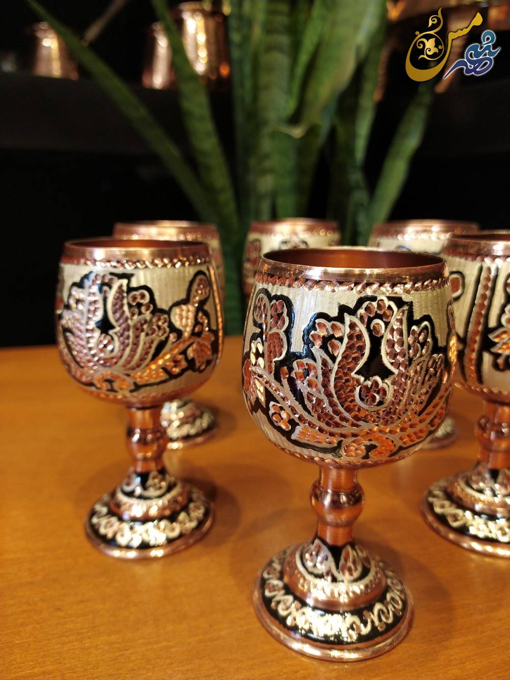 گیلاس مسی نقره کوب