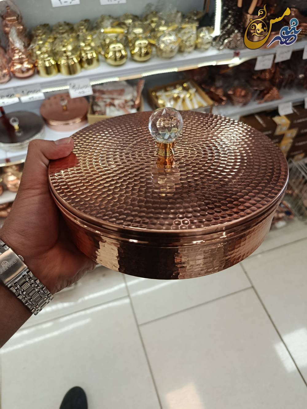 جا ادویه مسی داخل چوبی