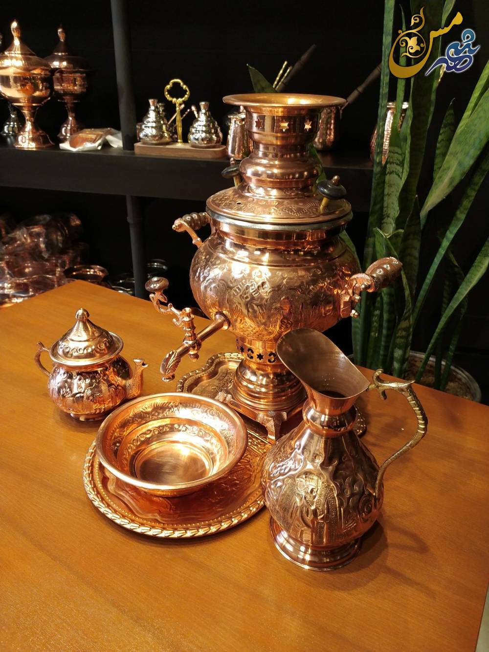 ست سماور مسی قلم کاری