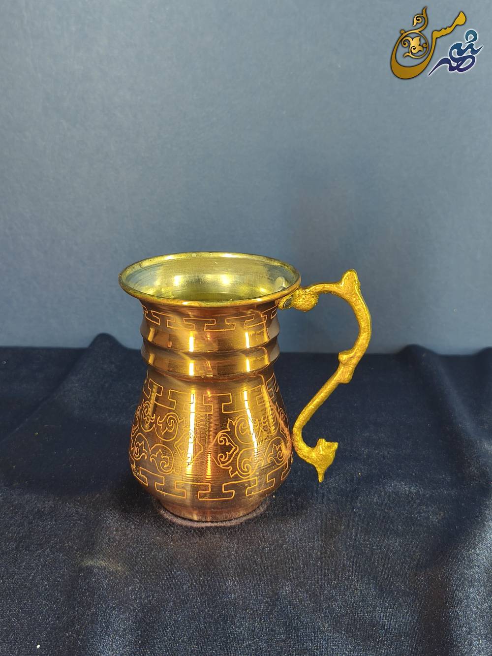 لیوان مسی ترک دسته بزرگ