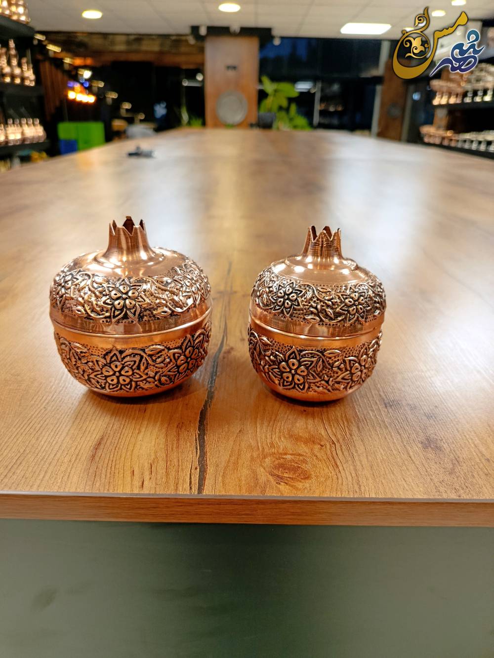 قندان مسی انار طرح رزگلد 