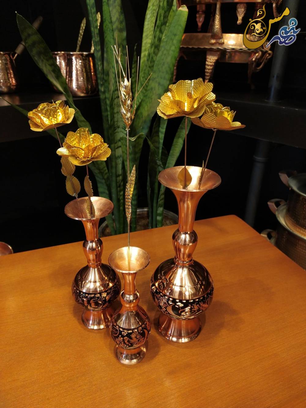 گلدان مسی گیلاسی