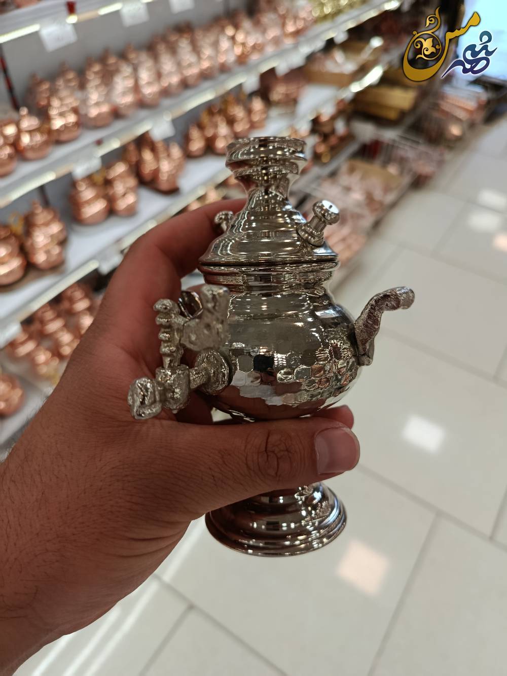 سماور دکوری مسی کروم 