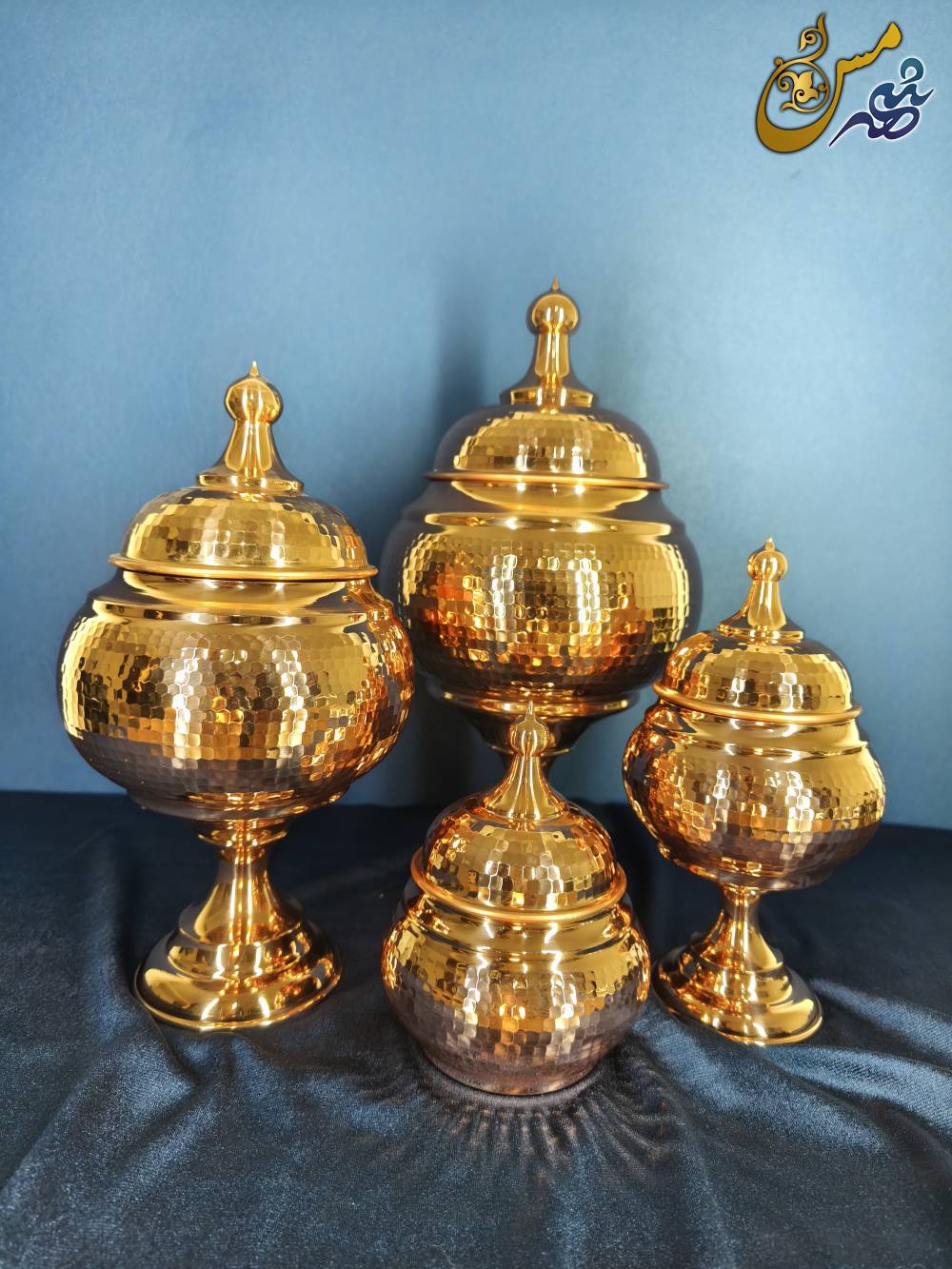 آجیل خوری مسی گنبدی پایه دار