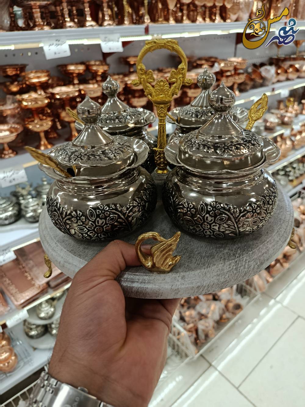 پاسماوری ۴ تایی مسی گلبرگ کروم