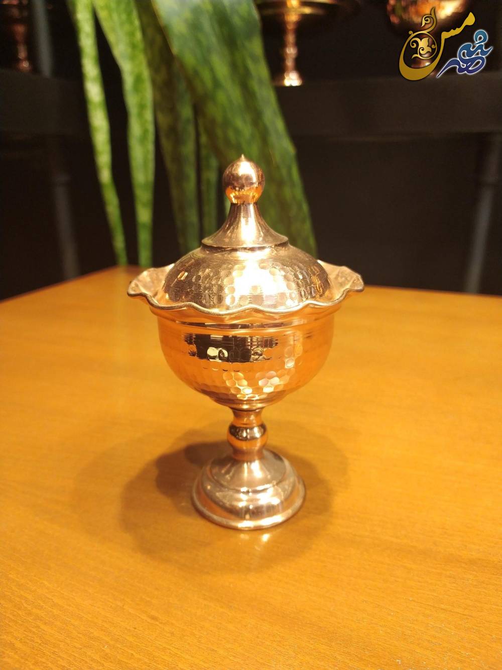 قندان مسی پایه دار