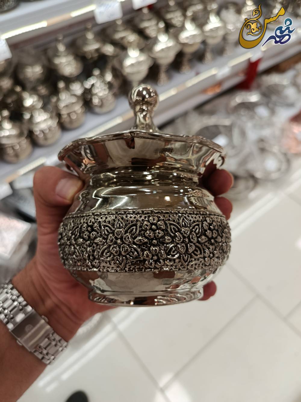 قندان مسی گلبرگ کروم 